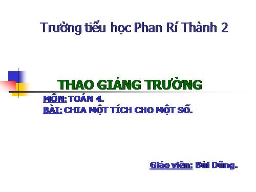 Chia một tích cho một số