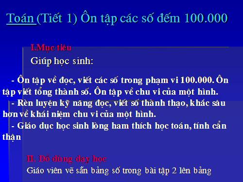 Ôn tập các số đến 100 000