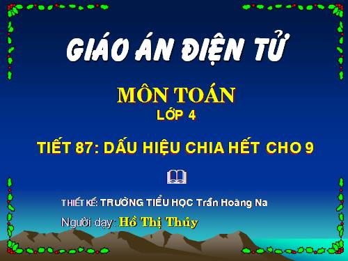 Dấu hiệu chia hết cho 9