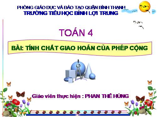 Tính chất giao hoán của phép cộng