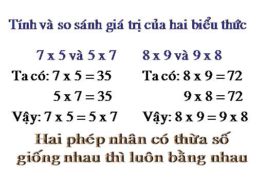 Tính chất giao hoán của phép nhân