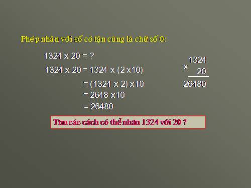 Nhân với số có tận cùng là chữ số 0