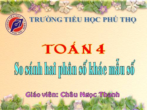 So sánh hai phân số khác mẫu số