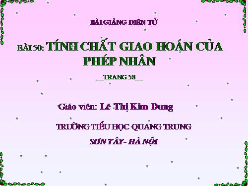 Tính chất giao hoán của phép nhân