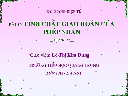Tính chất giao hoán của phép nhân