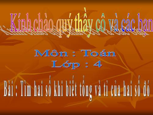 Tìm hai số khi biết tổng và tỉ số của hai số đó