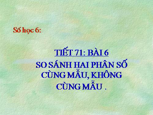 So sánh hai phân số cùng mẫu số