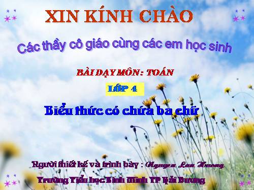 Biểu thức có chứa ba chữ