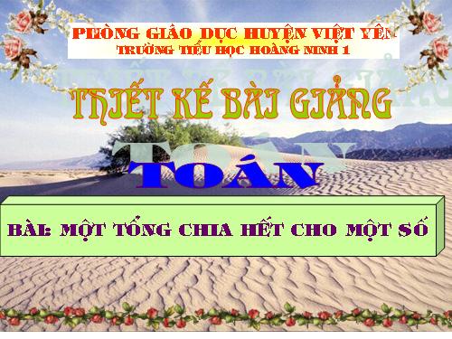 Chia một tổng cho một số