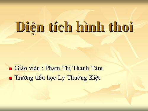 Diện tích hình thoi