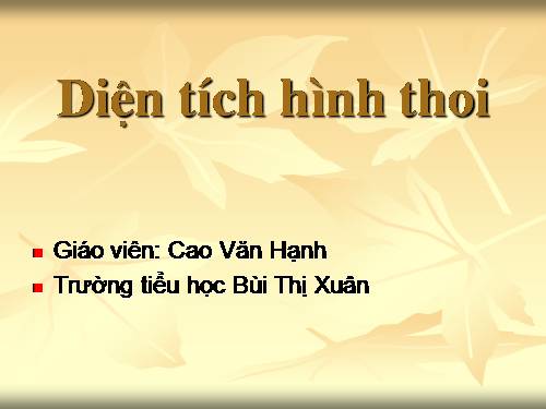 Diện tích hình thoi