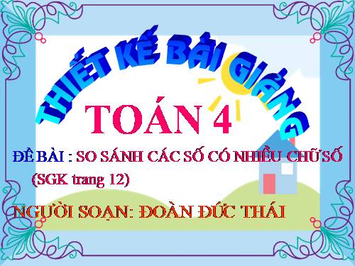 So sánh các số có nhiều chữ số