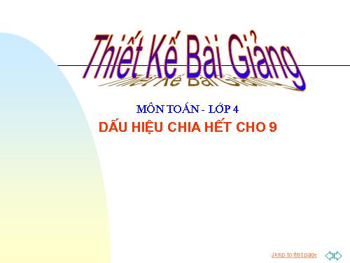 Dấu hiệu chia hết cho 9