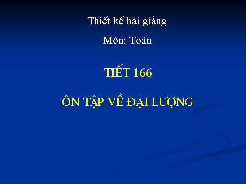 Ôn tập về đại lượng