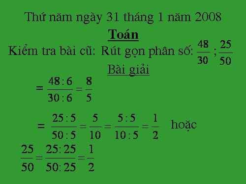 Quy đồng mẫu số các phân số