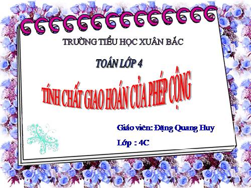 Tính chất giao hoán của phép cộng