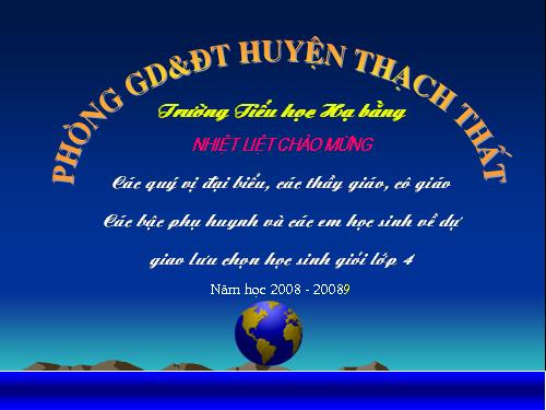 Giao lưu HS giỏi