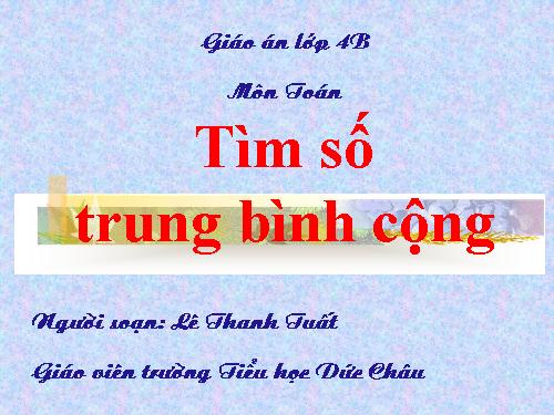 Tìm số trung bình cộng