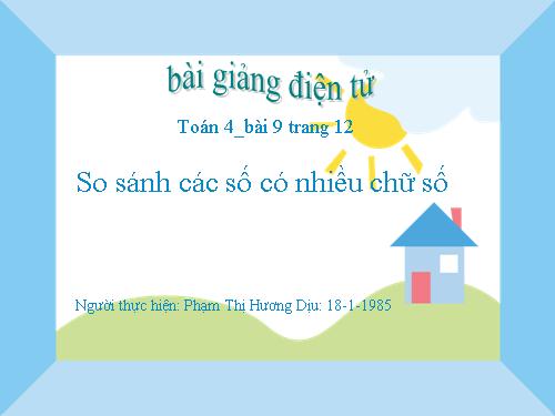 So sánh các số có nhiều chữ số