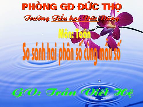 So sánh hai phân số cùng mẫu số