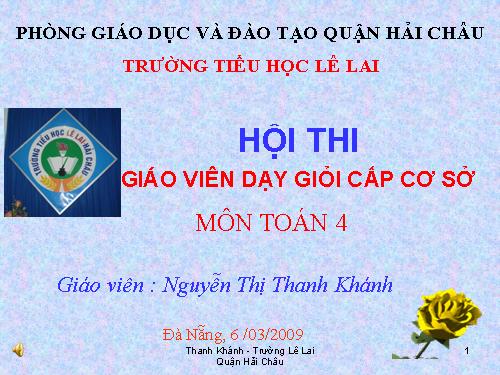 Các Bài giảng khác thuộc Chương trình Toán 4