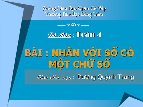 Nhân với số có một chữ số