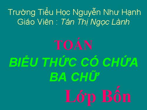 Biểu thức có chứa ba chữ