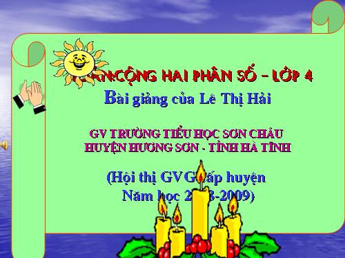 Phép cộng phân số (tiếp theo)