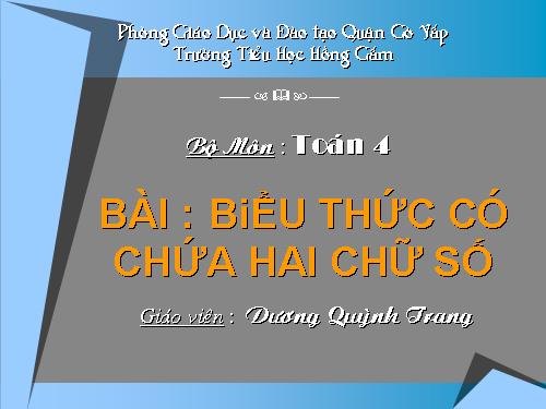 Biểu thức có chứa hai chữ