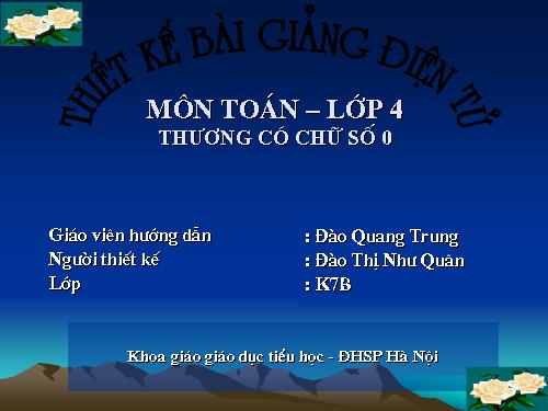 Thương có chữ số 0