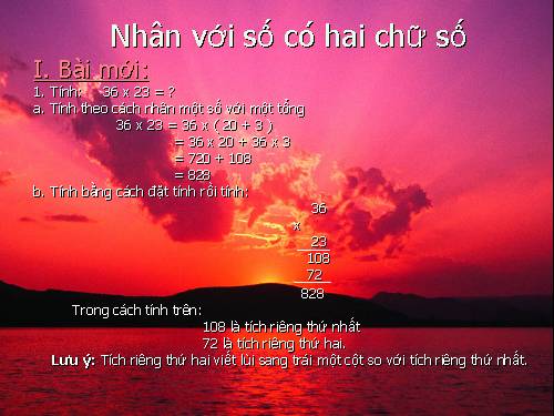 Nhân với số có hai chữ số