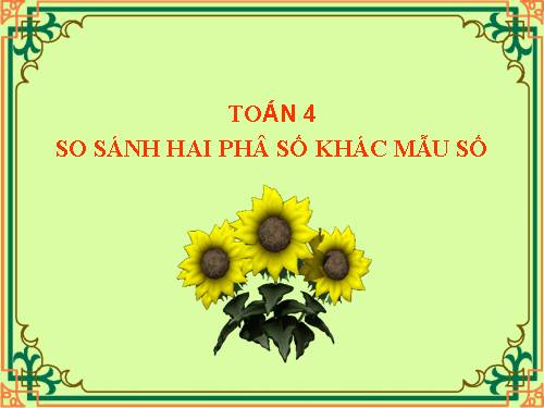 So sánh hai phân số khác mẫu số