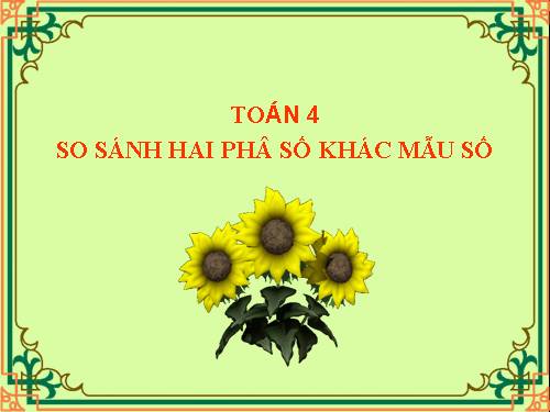 So sánh hai phân số khác mẫu số