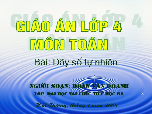 Dãy số tự nhiên