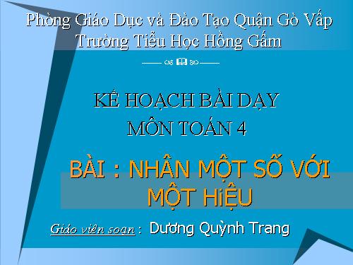 Nhân một số với một hiệu