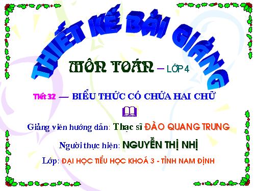 Biểu thức có chứa hai chữ