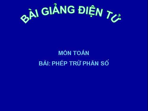 Phép trừ phân số