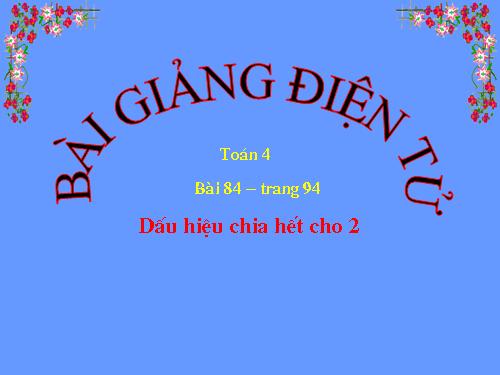 Dấu hiệu chia hết cho 2