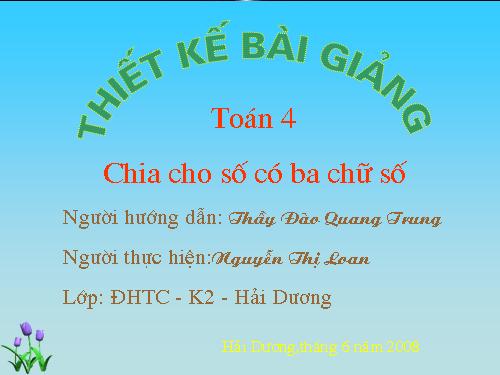 Chia cho số có ba chữ số