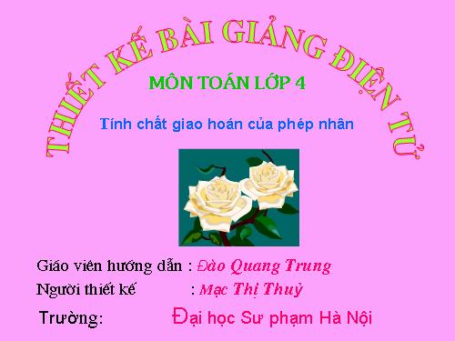 Tính chất giao hoán của phép nhân