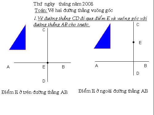 Vẽ hai đường thẳng vuông góc