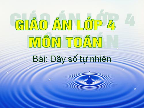 Dãy số tự nhiên