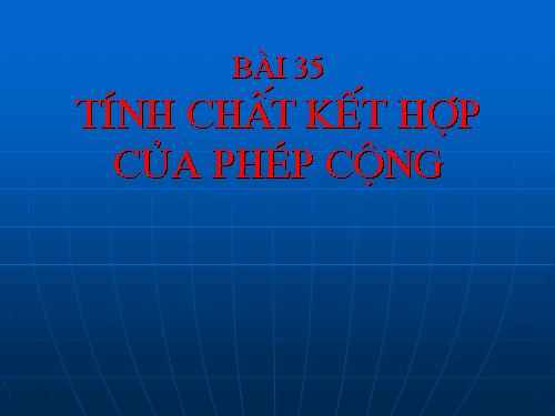 Tính chất kết hợp của phép cộng