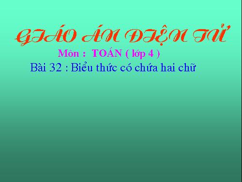 Biểu thức có chứa hai chữ