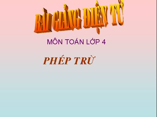 Phép trừ