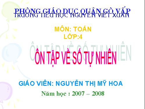 Ôn tập về số tự nhiên