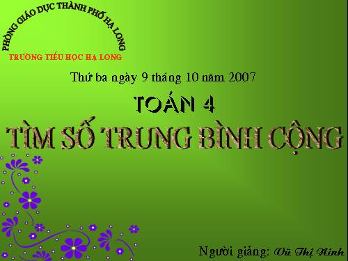 Tìm số trung bình cộng