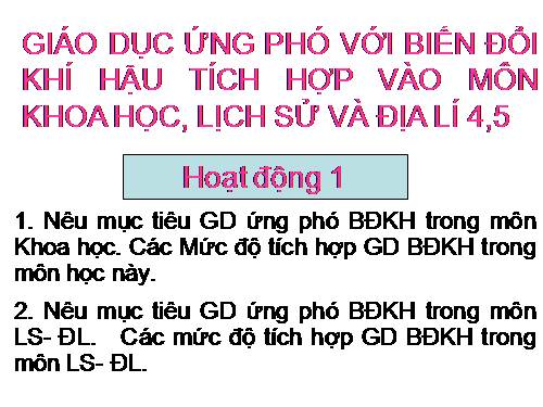 BIẾN ĐỔI KHÍ HẬU KH-LS-ĐL LỚP 4