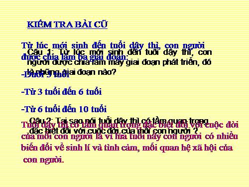 Bài 7. Từ tuổi vị thành niên đến tuổi già