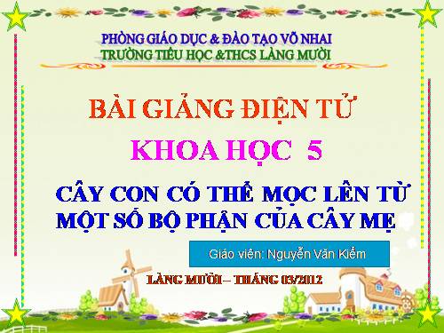 Bài 54. Cây con có thể mọc lên từ một số bộ phận của cây mẹ